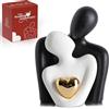 LCCCK Coppia di Innamorati Statua, Romantica Scultura Moderna Dorato Cuore Design - Statuette Decorative Casa, Soprammobili Moderni, Regalo Sposi, Arredo Moderno - Regalo Anniversario Matrimonio Figure