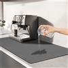 TENQUAN Tappetino per piatti ad asciugatura 50x30cm Tappetino Drenante per cucina con antiscivolo Fondo Tappetino per Assorbente Macchina da Caffè Scolapiatti per piatto Lavello(Grigio Scuro)