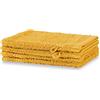 Merana - Set di asciugamani della linea "Rome" assorbente, morbido e senza pelucchi, in cotone biologico pesante 590 GSM di alta qualità (colore Mango gold, 4 guanti da bagno da 15 x 20 cm)
