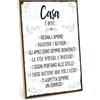 TypeStoff Targa in legno con frase - CASA - targa, quadretto in stile vintage con citazione, ideale come regalo e decorazione, a tema famiglia, amore e protezione - targhe con frasi - HS-00317-IT