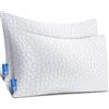 Teemour Qutool 2 cuscini da letto regolabili in gel per dormire, in memory foam, cuscino regolabile con cuscino in bambù, ipoallergenico