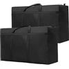Janety 210L Addensato grande borsa di stoccaggio, 2 pezzi Grandi Borse Trasloco con manico, Borsa Trasloco Sacchi Contenitori adatto per biancheria da letto, piumone, Trapunte, 108x60x33