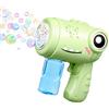 Aischens Pistola a Bolle per Bambini a Forma di Dinosauro, Macchina Automatica per Bolle di Sapone con Soluzione, Giocattolo Pistola per Bolla di Sapone per Regalo Compleanno Feste Matrimonio (Verde)