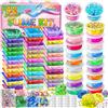 YOPINSAND 50 Colori DIY Slime Kit Slime Making per Ragazze, Crystal Clear Slime, Glow in The Dark Slime con Sfere di Schiuma Aggiuntive, Charms, Glitter, Giocattolo Regalo per Bambini