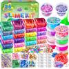 YOPINSAND 24 Colori DIY Slime Kit Slime Making per Ragazze, Crystal Clear Slime, Glow in The Dark Slime con Sfere di Schiuma Aggiuntive, Charms, Glitter, Giocattolo Regalo per Bambini