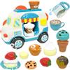 VBACALA Giochi Bagnetto Neonato 18 Pezzi - blu carrello della macchina per le bolle di gelato con Ventose, Accessori per Fare Bolle, Giochi d'acqua per Bambini,Regaloper Bambini 3-6 Anni