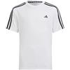 adidas Train Essentials Aeroready 3-stripes Regular-fit Short Sleeve T-shirt Maglietta, White/Black, 128 Bambini e ragazzi