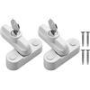 Kamtop 2pz Serratura per Finestre Tipo-T in Lega di Zinco Bambini Blocco Chiusura di Sicurezza UPVC con Chiavi Sash Jammer per Varie Porte e Finestre Serratura per Casa - Bianco