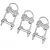 WizeFolk 3 Sets of Double Antenna Clamps, Galvanized Steel Satellite Rod Clamp with Double Mast Tube Bracket, External Antenna Bracket Clamp Antenna Support for Rod up 30 mm to 52 mm