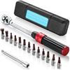 Mkitnvy Chiave dinamometrica,1/4 per bicicletta e moto,2-24 Nm Set 72 denti con asta di prolunga da 100 mm adattatore da 1/4, precisione di errore ± 3% per Bici da Strada e Mountain, Moto