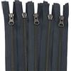 Aerzetix - C61543 - Set di 5 Cerniere Lampo N°5 separabili 55cm in Metallo Vintage - tiretto Decorativo - Colore Grigio Buio - cursore pelletteria Cucito Gonna Jeans merceria