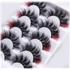 OCHILIMA Ciglia colorate, ciglia finte 5D con ciglia finte color finto Mink Eyelashes Fluffy Colored Eyelashes Drammatic Strip Lashes for Christmas Cosplay Costumes Fake Eyelash Pack 5 paia