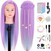 TopDirect Testa per Parrucchieri, TopDirect 75cm Testina per Acconciatura, Macaron | Testa Studio Manichini con Capelli 100% Fibra Sintetica, Manichino Cosmetologia Formazione con Staffa+ DIY Accessori