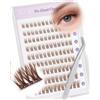 LZM Ciglia Finte Ciuffetti Autoadesive C Curl Pre-Incollate Ciuffetti Ciglia Finte Non Richiede Colla Kit Lash Extension Con Pinzette Pre Glued Cluster Lashes (YS-9)