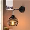 ZMH lampada da parete nero lampada a muro vintage - applique in spirale ferro battuto interni E27 illuminazione da parete industriale per soggiorno camera da letto e cucina