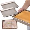 Binblin Teglia Forno,Binblin 2PCS Teglia Vassoio Rettangolare in Acciaio al Carbonio Atossico e Antiaderente Teglie da Forno per Pane,Biscotti,Pizza e Torte(11 Pollici)