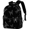 Generic Zaino sportivo casual con motivo bianco e nero con farfalle, borsa da viaggio per la scuola con tasche multiple per uomini donne college, Multicolore, 29.4x20x40cm/11.5x8x16 in