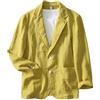 NBNX Blazer da uomo sottile con 2 bottoni, giacca in lino, giacca sottile, casual, giacca da lavoro, giacca sportiva, giacca estiva moderna per il tempo libero, Beige, XXXXL