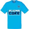 Generico Maglia + Sciarpa Napoli Anema e Core, T-Shirt Tifosi Calcio, 100% Cotone, Azzurra, Unisex Adulto, Bambino, Manica Corta (IT, Testo, L, Azzurro)