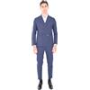 Ciabalù Completo Uomo Elegante in Cotone Made in Italy Slim Fit Estivo Doppiopetto con Giacca e Pantalone Abito Cerimonia Casual per Matrimonio, Evento o Ufficio (IT, Numero, 46, Regular, Regular, Blu)