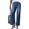 Generico Y2k Jeans Eleganti Baggy Skinny Baggy Jeans Gamba Larga 2025 Larghi Pantalone Donna Curvy Pantaloni Leopardati Wide Leg Strappati Fit Y2k Gamba Dritta Taglie Forti Jeggings Blu XXXL