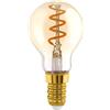 Eglo E14 LED dimmerabile, lampadina a spirale, illuminazione retrò a vintage color ambra, 4 Watt (equivalente a 15 Watt), 145 lumen, bianco caldo, 2000k, lampadina Edison P45, Ø 4,5 cm