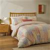 furn. Duvet Day Set copripiumino Madison Stripe Biancheria da letto reversibile con stampa astratta, tessuto morbido al tatto e design di ispirazione retrò (Multicolore/Albicocca - Singolo)
