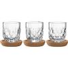 LEONARDO HOME GOCCE 055190 - Set da 6 pezzi - 60 ml - 3 sottobicchieri in sughero - 3 tazze da caffè - bicchieri da caffè per portafiltro - lavabile in lavastoviglie - con struttura a goccia