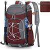 RAINSMORE Zaino Trekking 40 Litri Ultraleggero Pieghevole Zaino Montagna Multifunzione Impermeabile per Uomo e Donna Viaggio Escursionismo Campeggio Rosso Scuro
