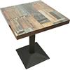 ShiShi Tavolo da pranzo industriale retrò, altezza 75 cm, tavolo bar cucina quadrata, tavolo da cucina in metallo e legno, tavolo da bistrot per 1-4 persone (marrone-nero D3 60×60×75 cm)