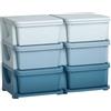 HOMCOM Cassettiera 6 Cassetti da Camera per Bambini 3-6 Anni con Bordi Arrotondati, Mobile Contenitore in PP, 75x37x56.5 cm, Blu