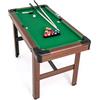 HOMASIS Tavolo da Biliardo, Mini Tavolo da Biliardo in Legno con 16 Palline, 2 Steccole, 2 Gessi, Triangolo, Spazzola, Gioco da Carambola da Casa, Bar, per Bambini e Adulti, 122 x 61 x 76 cm (Verde)