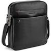 RONCATO Alaska Borsello Tracolla Uomo in Vera Pelle - Borsa a Spalla Elegante e Resistente, 23x27x6 cm, Tracolla Regolabile, Tasche Multiple - Nero