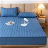 SUIOKPO Coprimaterasso in Cotone, Coprimaterasso Singolo Matrimoniale Impermeabile, Trapuntata/Imbottito Proteggi Materasso Topper Lavabile Rivestimento, Resistente e Durevole,Blu,180 x 220cm