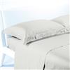 INTRECCI Completo Lenzuola Matrimoniali in Raso Liscio di Cotone Matrimoniali, Biancheria da Letto Parure Lenzuolo con Angoli Lenzuolo Teso e 2 Federe 2 Piazze Crema