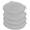 emmevi Set 4 Cuscini Sedia Rotondi Cotone Lavabili Morbidi Coprisedia Tondo Tinta Unita Pastello Grigio
