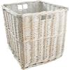 Arthur Cameron - Cubo portaoggetti in vimini con maniglie integrate, 32 x 32 x 31 cm, perfetto per camera da letto o soggiorno, cestino in vimini, cesto Kallax, cesto portaoggetti (bianco lavato)