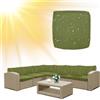 SYLC Impermeabile Federe Per Cuscino Divano Copricuscini Per Giardino Rattan Per Esterni E Patio, Coperte Del Cuscino Con Cerniera Per L/angolo (1 pz 55×50×10 cm,Grey Green)