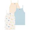 Petit Bateau A0d3y Camicie con Bretelle, Variante 1, 4 Anni (Pacco da 3) Bambina