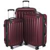 HAUPTSTADTKOFFER - ALEX - Set di 3 valigie, valigie rigide, trolley, bagaglio da viaggio opaco, set da viaggio, 4 ruote doppie (S, M e L), Borgogna