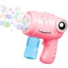 Aischens Pistola a Bolle per Bambini a Forma di Dinosauro, Macchina Automatica per Bolle di Sapone con Soluzione, Giocattolo Pistola per Bolla di Sapone per Regalo Compleanno Feste Matrimonio (Rosa)