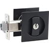 HOCONNIE Maniglia per Porta a Scomparsa con Chiave Maniglia da Incasso Invisibile per Porte Serratura per Porta Tascabile con Chiave 66mm Nero