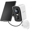 fanxiang 2K Telecamera di Sorveglianza Esterno a Batteria con Pannello Solare 64GB TF Carta, WiFi, Rilevamento PIR Persone con Tracciamento, Allarme, Visione Notturna a Colori 10m, Spotlight, IP65