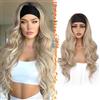 BARSDAR Ondulato Parrucca con Fascia, 66cm Lungo Hair Body Ondulati Sintetici Ombre Biondo Headband Wig per le Donne Dall'aspetto Naturale Capelli Parrucche Wear and Go Senza colla Parrucche