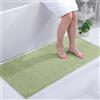 Homaxy Tappetino da bagno in ciniglia, antiscivolo, morbido e assorbente, lavabile, 60 x 120 cm, verde salvia