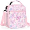 Clastyle Borsa Termica Porta Pranzo Bambini Scuola Rosa Borsa Frigo Piccola Ragazza Portatile, Farfalla Colorata
