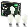 DiCUNO Lampadina LED Ultra Efficiente E27 2W, equivalenti a 40W, Classe A, Bianco neutro 4000K, 420lm, Non Dimmerabile, Lampadina Edison LED A60 a filamento, Risparmio energetico, Vetro, 3 Pezzi