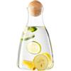 TAMUME Caraffa in vetro curvo con coperchio a sfera in legno, ideale per acqua e vino