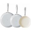 Redchef Set Padelle Ceramica Antiaderenti, 3 Padelle 20/24/28 Cm Con Antiaderenti In Alluminio, Batteria Pentole Induzione Per Tutti I Piani Cottura,Senza Ptfe, Pfas, Pfoa, Adatte Per Forno, Grigio