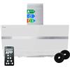 KKT KOLBE Cappa aspirante 90 cm | Cappa Cucina Inclinata | acciaio inossidabile | vetro bianco | WiFi | auto spegnimento | Illuminazione LED RGBW | Operazione di tocco | HERMES9005WM